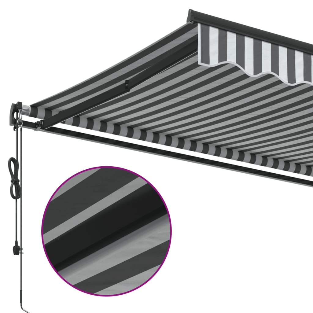 Automatisk Uttrekkbart Markise Antrasitt Og Hvit 300X250 Cm