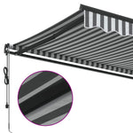Automatisk Uttrekkbart Markise Antrasitt Og Hvit 300X250 Cm