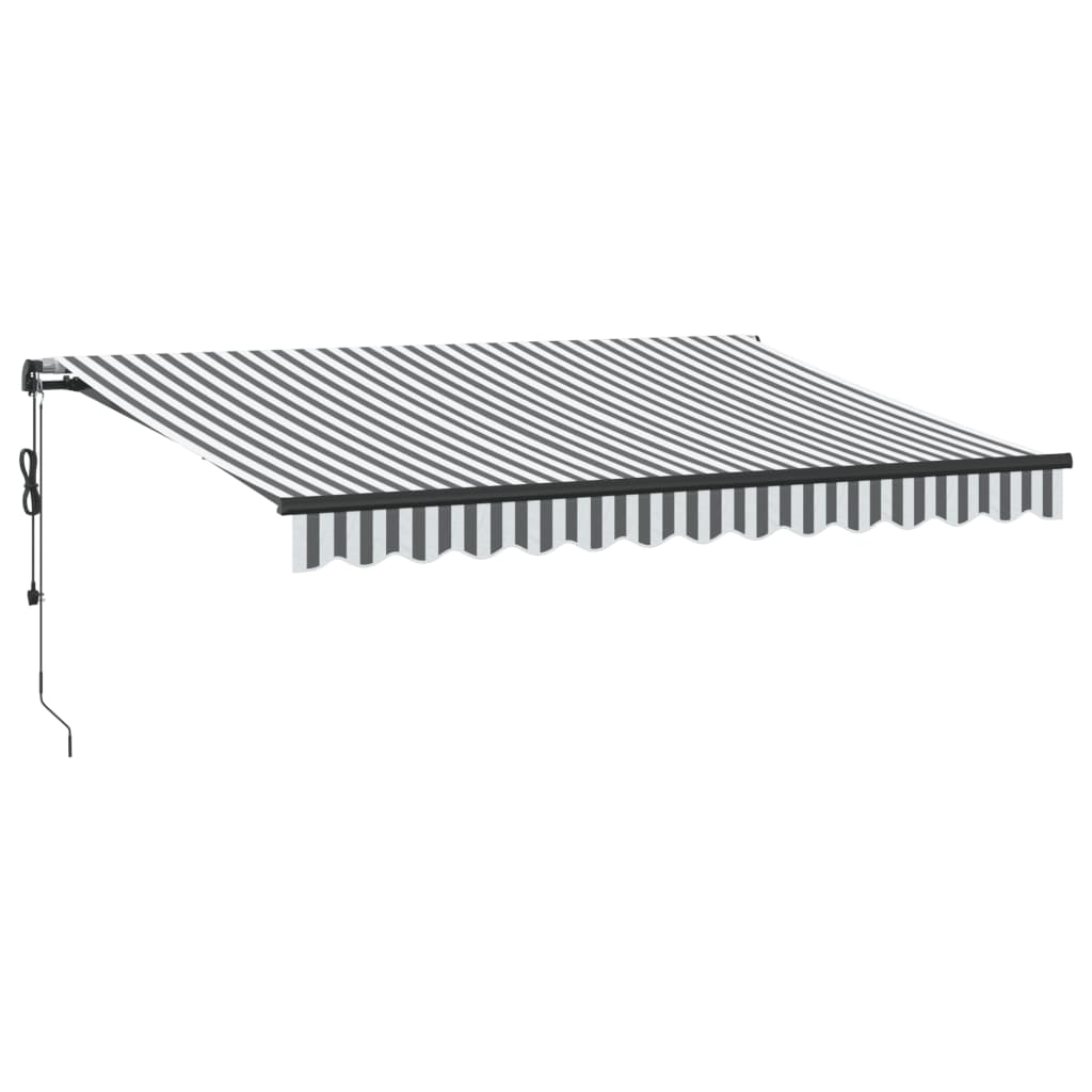 Automatisk Uttrekkbar Markise Antrasitt Og Hvit 350X250 Cm