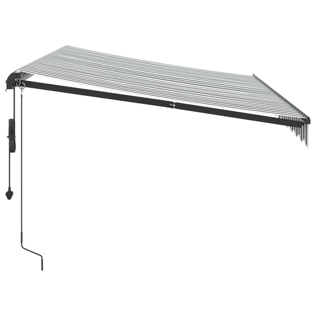 Automatisk Uttrekkbar Markise Antrasitt Og Hvit 350X250 Cm