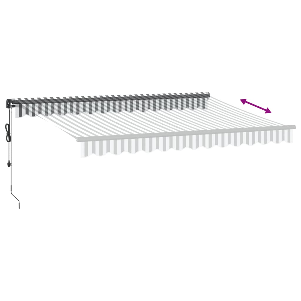 Automatisk Uttrekkbar Markise Antrasitt Og Hvit 350X250 Cm