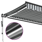 Automatisk Uttrekkbar Markise Led Antrasitt Og Hvit 400X300 Cm