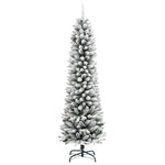 Slankt Kunstig Juletre Med Flokket Snø 150 Cm Pvc Og Pe