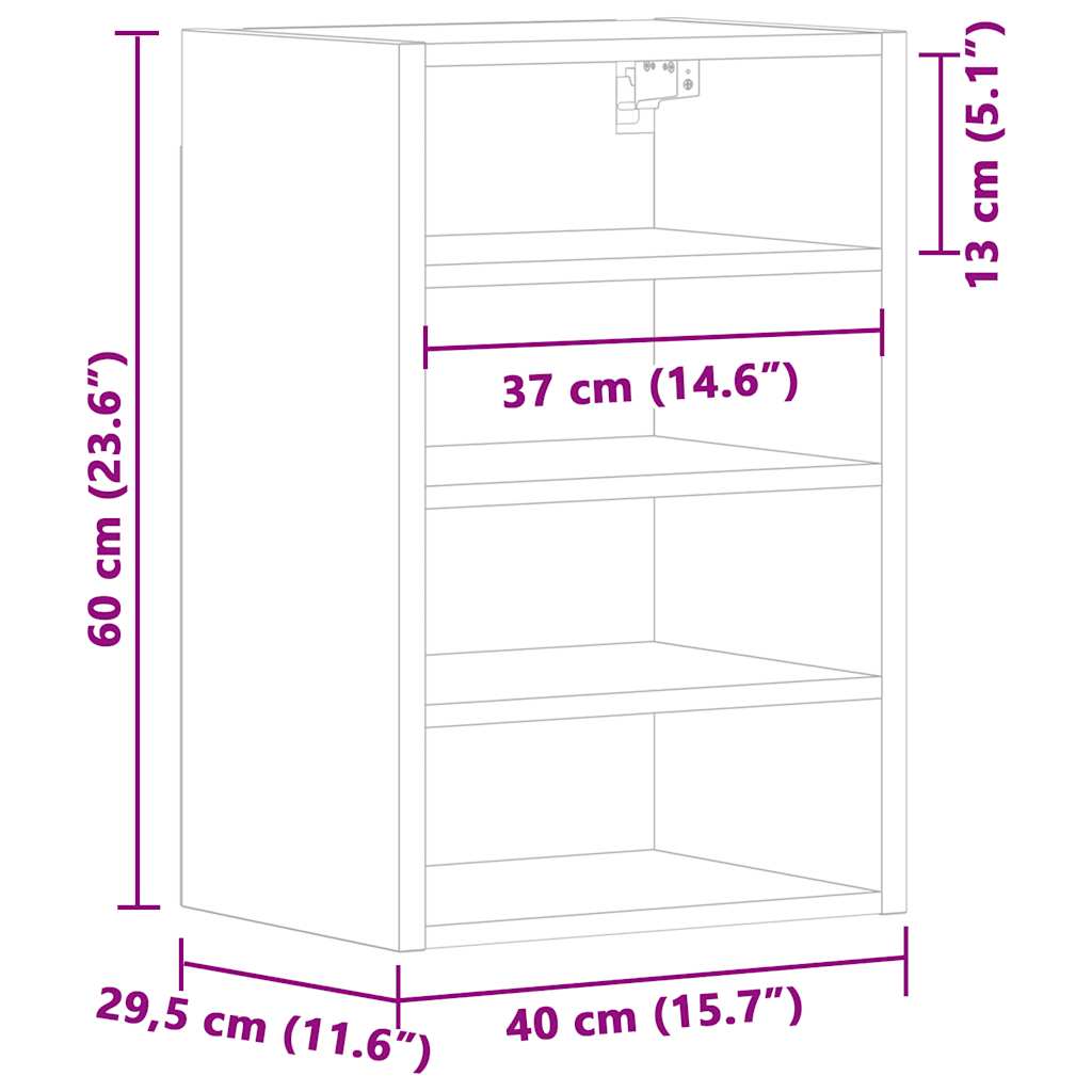 Hengende Skap &quot;Riga&quot; Hvit 40X29,5X60 Cm Konstruert Tre