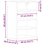 Hengende Skap &quot;Riga&quot; Hvit 40X29,5X60 Cm Konstruert Tre