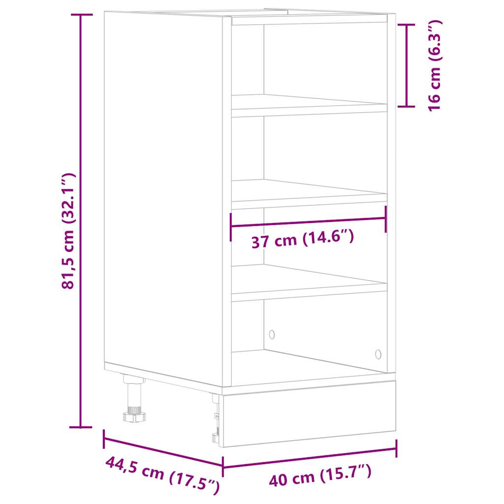 Bunnskap &quot;Riga&quot; Hvit 40X44,5X81,5 Cm Konstruert Tre