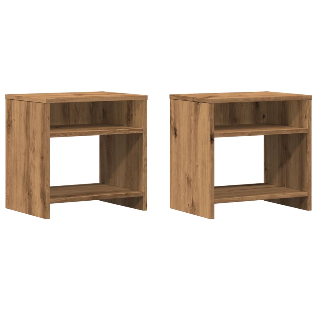 Nattbord 2 Stk Artisan Eik 40X30X40 Cm Konstruert Tre
