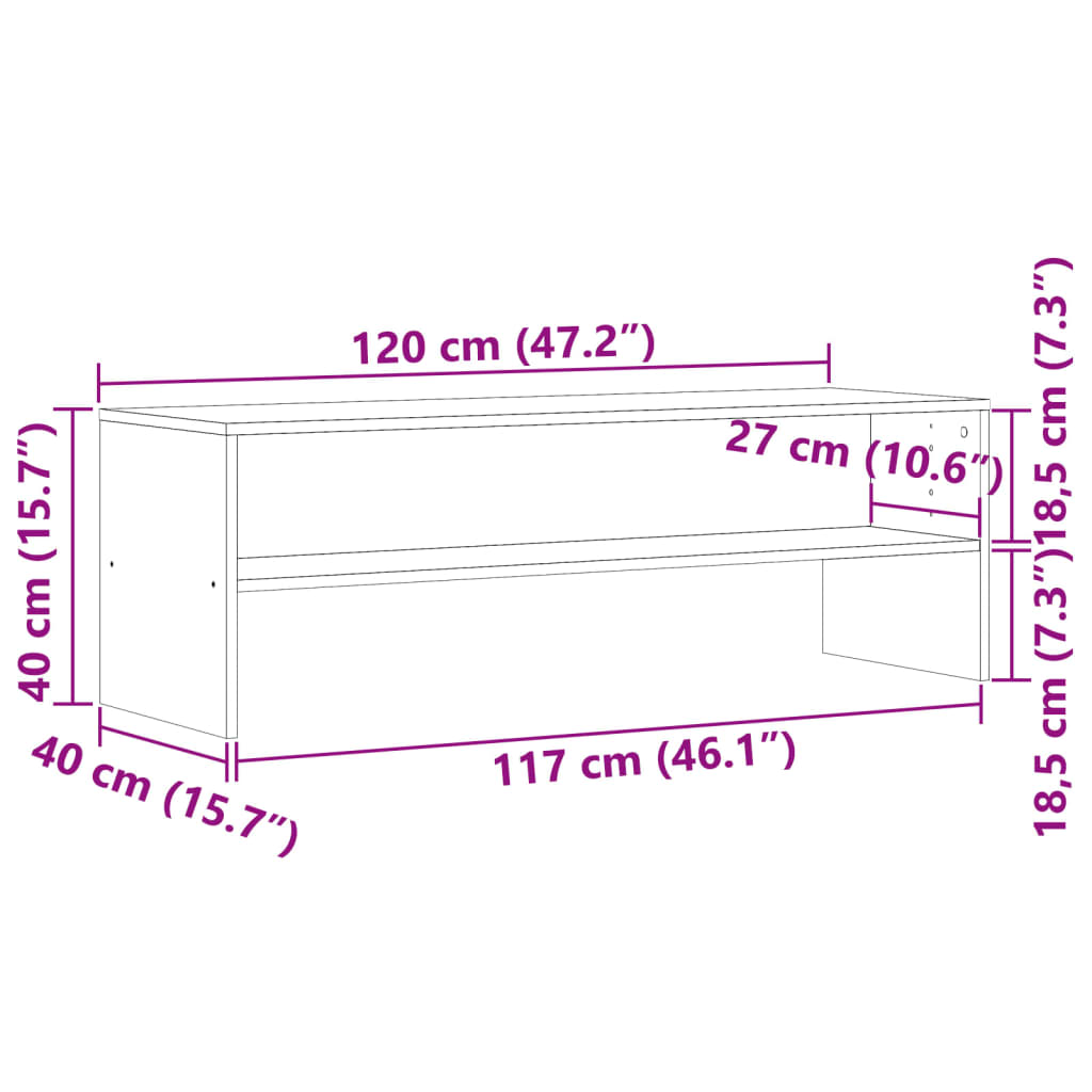 Tv-Benk Artisan Eik 120X40X40 Cm Sponplate