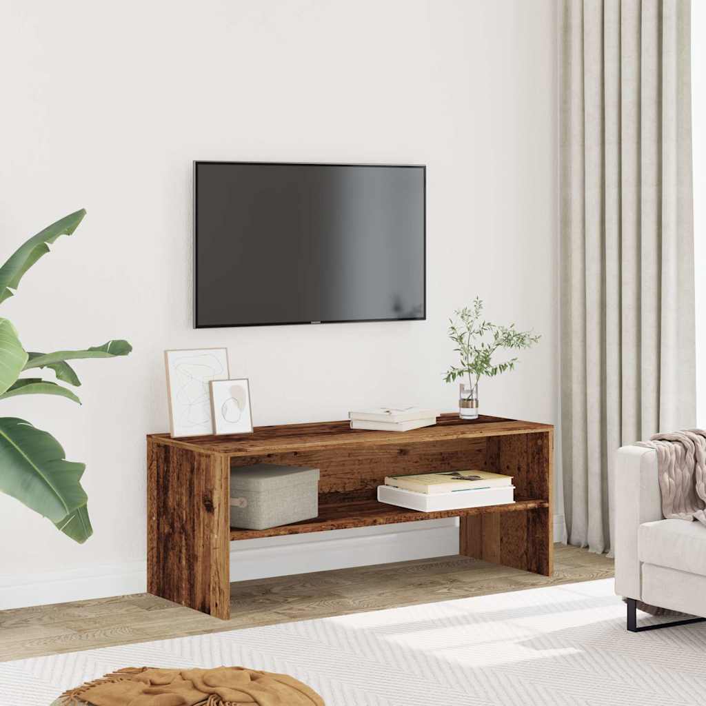 Tv-Benk Gammelt Tre 100X40X40 Cm Konstruert Tre