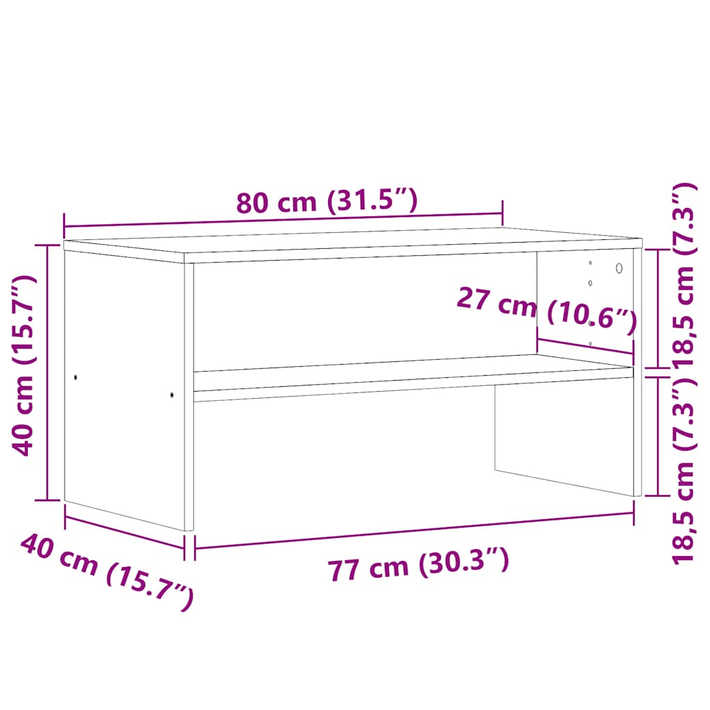 Tv-Benk Artisan Eik 80X40X40 Cm Konstruert Tre