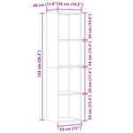 Bokhylle Artisan Eik 36X30X143 Cm Konstruert Tre