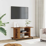 Tv-Benk Med Hjul Gammelt Tre 80X40X45 Cm Konstruert Tre