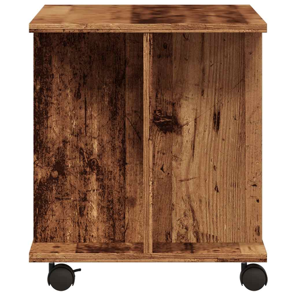 Tv-Benk Med Hjul Gammelt Tre 80X40X45 Cm Konstruert Tre