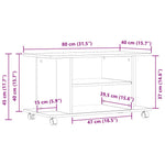 Tv-Benk Med Hjul Gammelt Tre 80X40X45 Cm Konstruert Tre