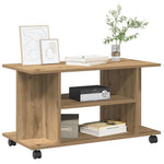 Tv-Benk Med Hjul Artisan Eik 80X40X45 Cm Konstruert Tre