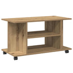 Tv-Benk Med Hjul Artisan Eik 80X40X45 Cm Konstruert Tre