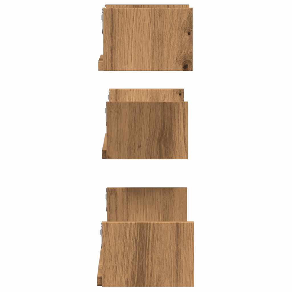 Vegghyller 3 Stk Artisan Eik Konstruert Tre