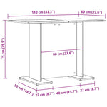 Spisebord Artisan Eik 110X60X75 Cm Konstruert Tre