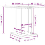 Spisebord Gammelt Tre 80X80X75 Cm Konstruert Tre