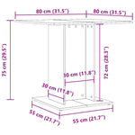 Spisebord Artisan Eik 80X80X75 Cm Konstruert Tre
