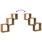 Vegghyller Kubeformet Artisan Eik 68X15X68 Cm Konstruert Tre