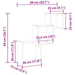 Vegghyller Kubeformet Artisan Eik 68X15X68 Cm Konstruert Tre
