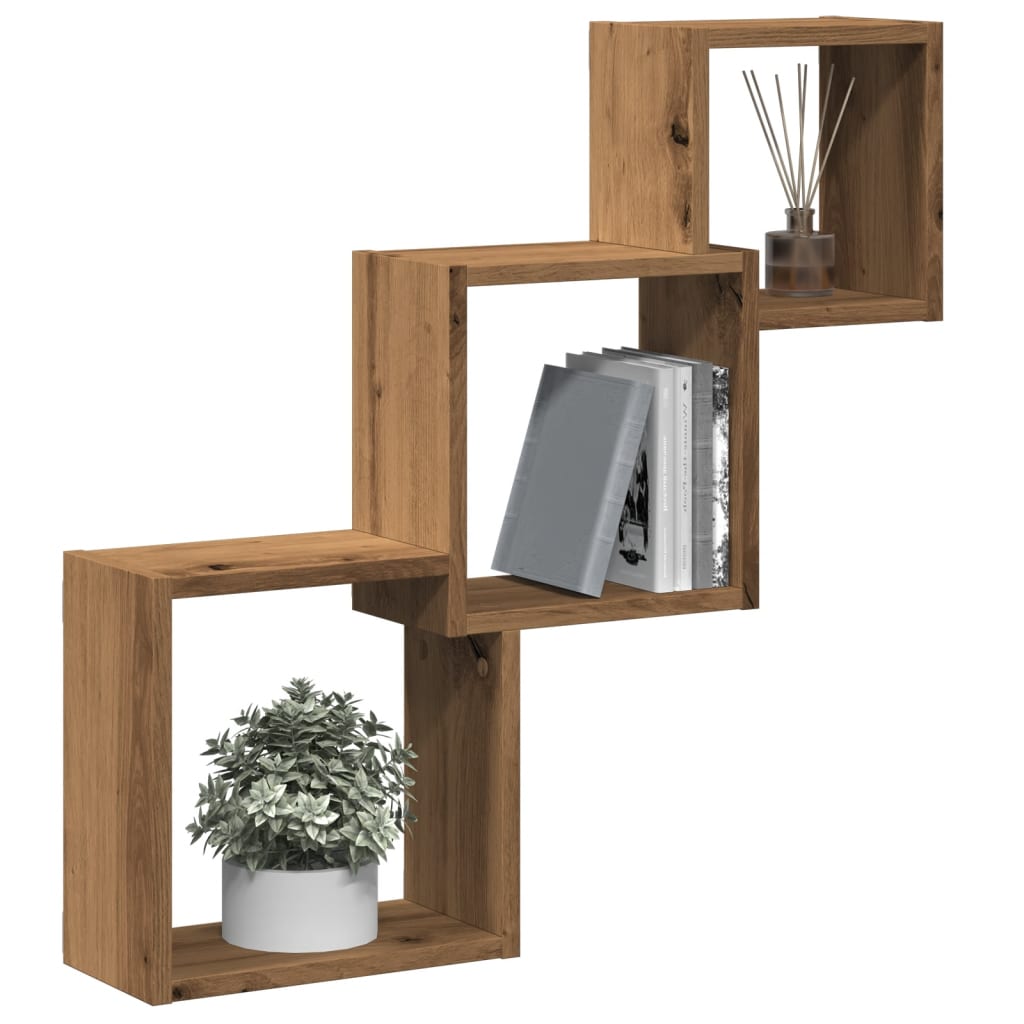 Vegghyller Kubeformet Artisan Eik 68X15X68 Cm Konstruert Tre