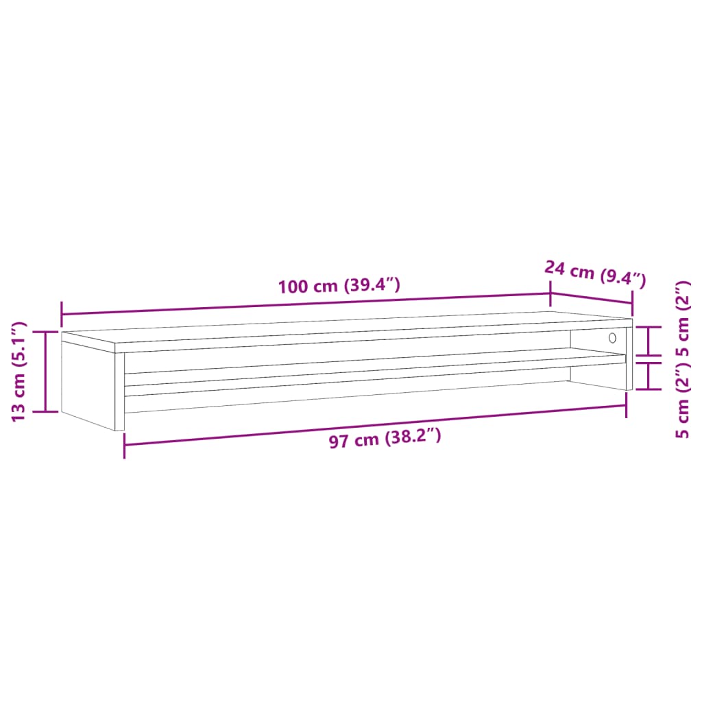 Skjermstativ Artisan Eik 100X24X13 Cm Konstruert Tre