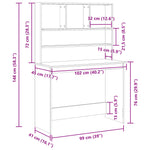 Skrivebord Med Hyller Gammelt Tre 102X45X148 Cm Konstruert Tre