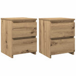 Nattbord 2 Stk Artisan Eik 30X30X40 Cm Konstruert Tre