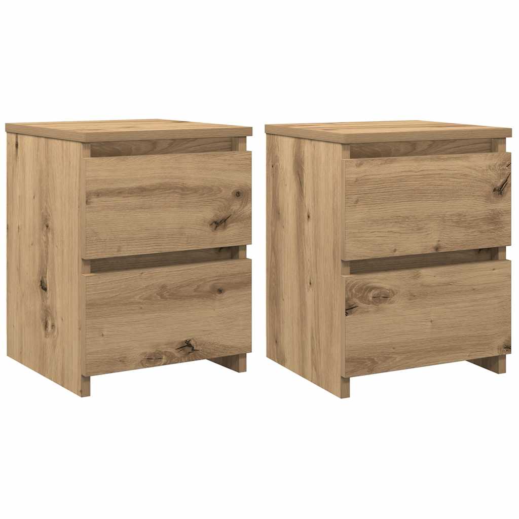 Nattbord 2 Stk Artisan Eik 30X30X40 Cm Konstruert Tre