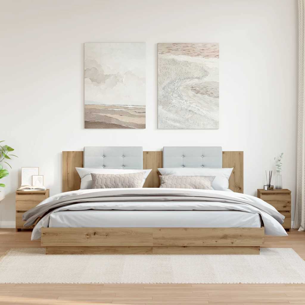 Nattbord 2 Stk Artisan Eik 30X30X40 Cm Konstruert Tre