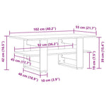 Salongbord Gammelt Tre 102X55X42 Cm Konstruert Tre