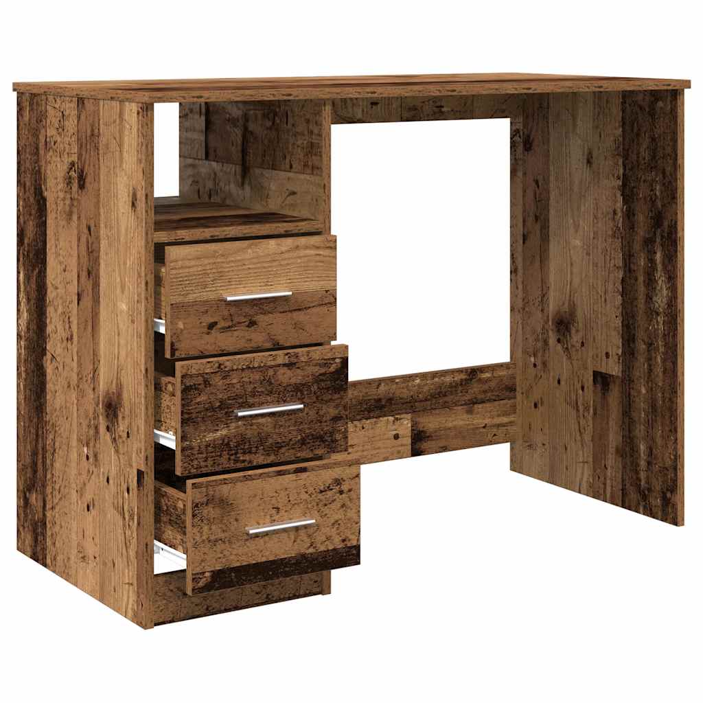 Skrivebord Gammelt Tre 102X76X50 Cm Konstruert Tre