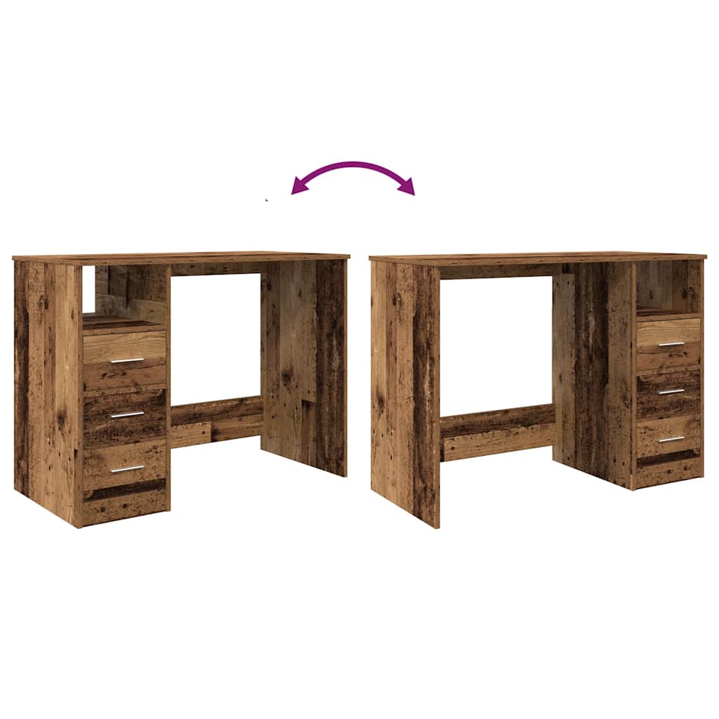 Skrivebord Gammelt Tre 102X76X50 Cm Konstruert Tre