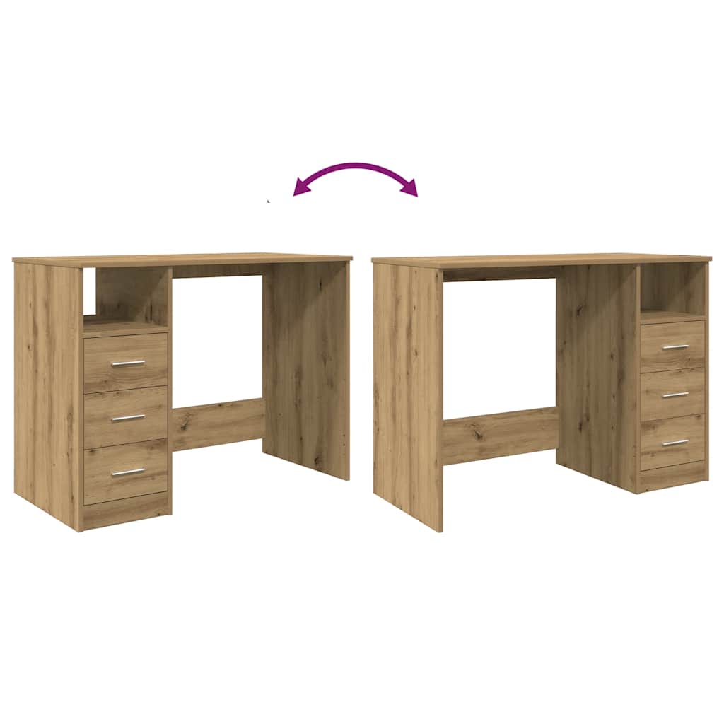 Skrivebord Artisan Eik 102X50X76 Cm Konstruert Tre