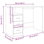 Skrivebord Artisan Eik 102X50X76 Cm Konstruert Tre