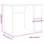 Skrivebord Artisan Eik 100X55X75 Cm Konstruert Tre