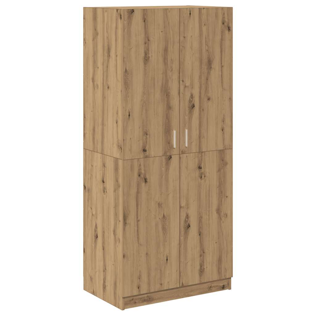 Garderobe Artisan Eik 80X52X180 Cm Konstruert Tre