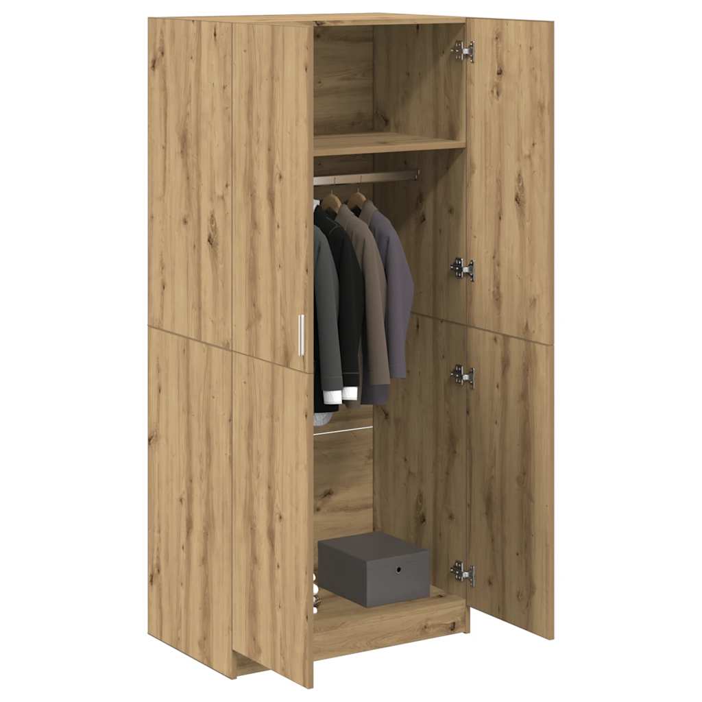 Garderobe Artisan Eik 80X52X180 Cm Konstruert Tre