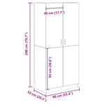 Garderobe Gammelt Tre 90X52X200 Cm Konstruert Tre