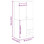 Garderobe Gammelt Tre 80X52X180 Cm Konstruert Tre