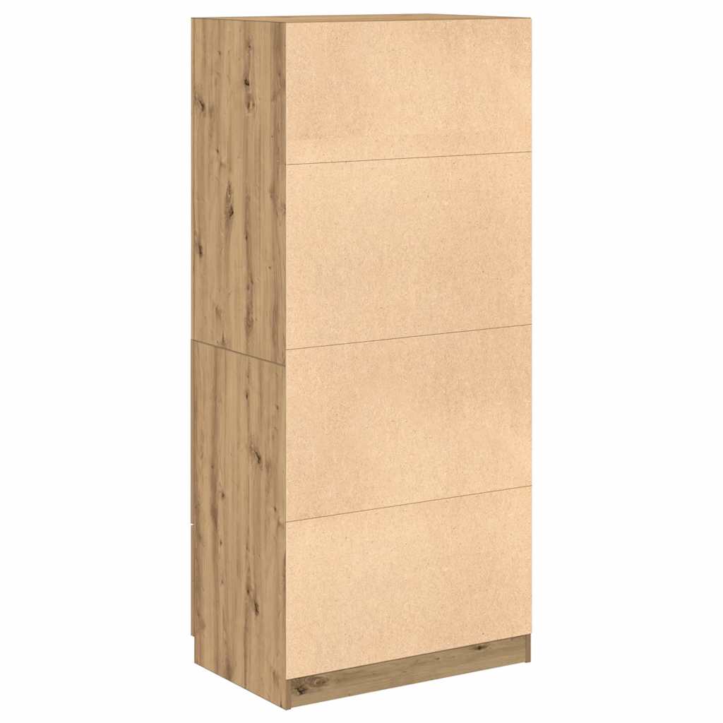 Garderobe Artisan Eik 80X52X180 Cm Konstruert Tre