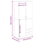 Garderobe Artisan Eik 80X52X180 Cm Konstruert Tre