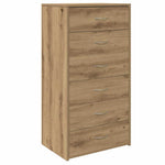 Skjenk Med 6 Skuffer Artisan Eik 50X34X96 Cm Konstruert Tre