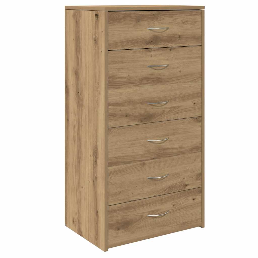 Skjenk Med 6 Skuffer Artisan Eik 50X34X96 Cm Konstruert Tre
