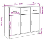 Skjenk Gammelt Tre 91X28X75 Cm Konstruert Tre