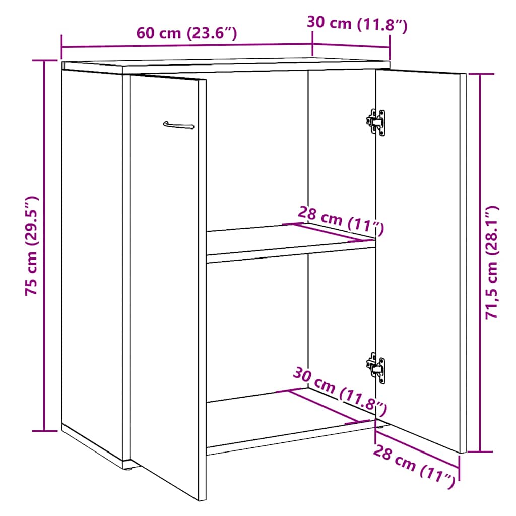 Skjenk Gammelt Tre 60X30X75 Cm Konstruert Tre