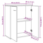 Skjenk Artisan Eik 60X30X75 Cm Konstruert Tre