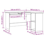 Hjørnepult Gammelt Tre 120X140X75 Cm Konstruert Tre